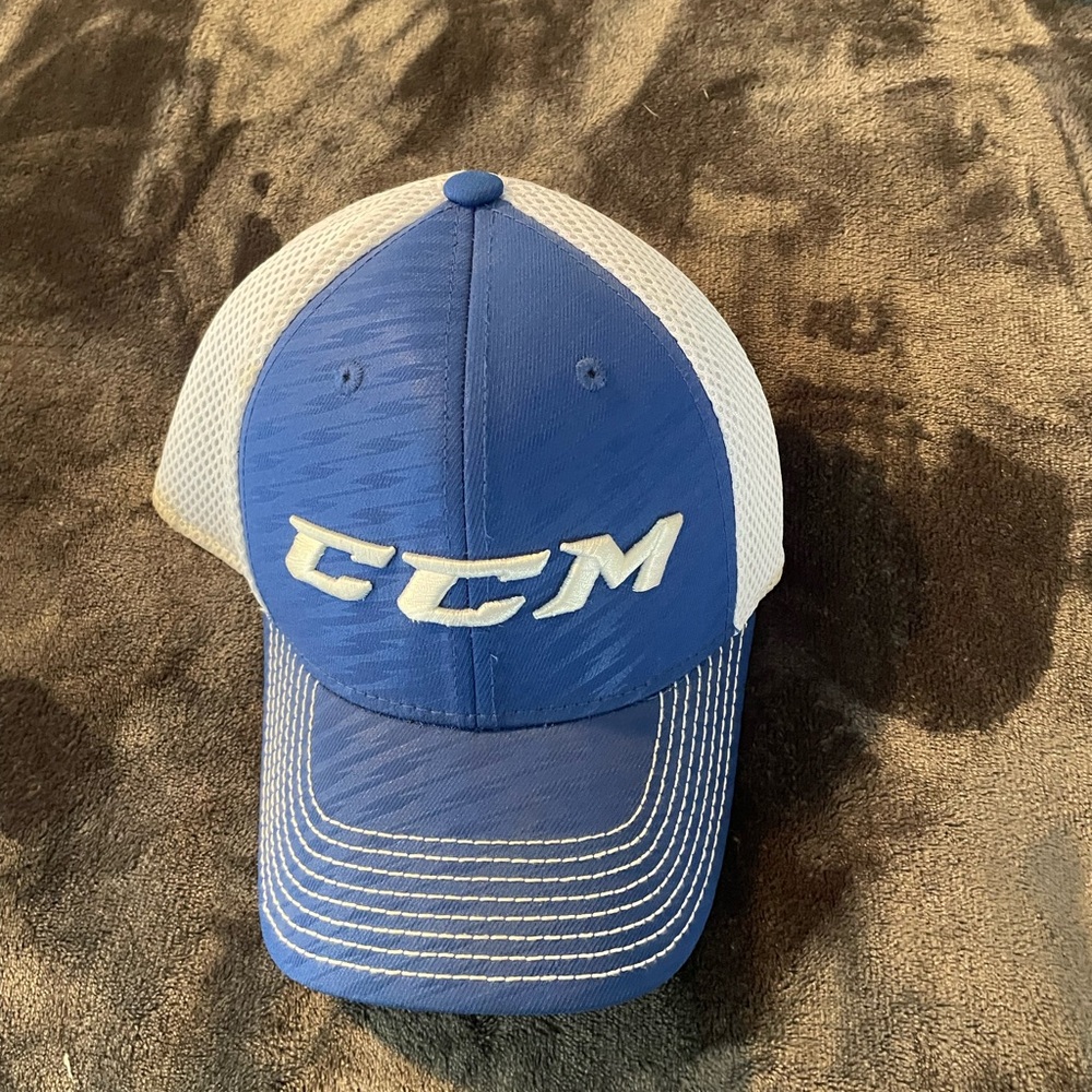 CCM Blue and White Hat